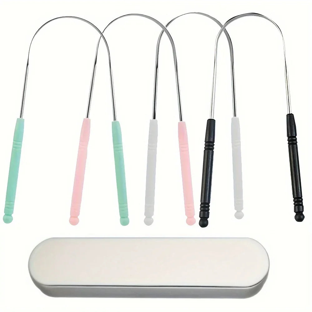 1PCS Stainless Steel Tongue Scraper Oral Tongue Cleaner Brush Tongue Toothbrush Oral Hygiene High Quality Tounge Scraper