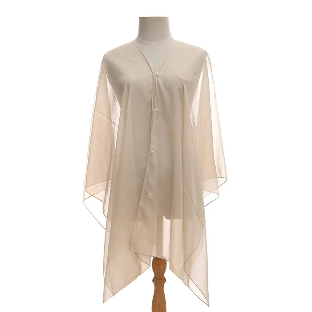 New Solid color Shawl Scarf Luxury Sun-Resistant Beach Cover Up Smooth Spring Poncho Women