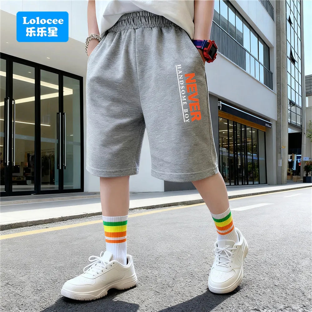 3-14 Years Summer Children Boys Cotton Shorts Number 23 Printed Short Trousers Teens Basketball Sports Short Sweatpants SZ23