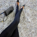 Black Leggings Women Personality New Footless Pantyhose with Reinforced Toe Loop Design Seamless High Waist Butt Lifting Pants