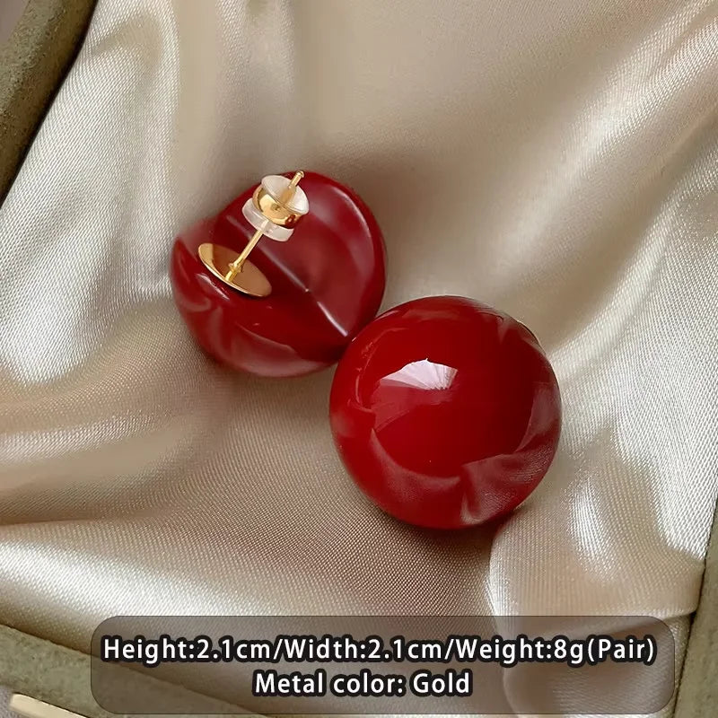 2025 New French Elegant Gold Color Bean Spliced Flat Pearl Earrings for Korean Fashion Jewelry Party Women's Sweet Accessories