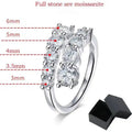 TY 925 Silver Moissanite Rings Woman Bands 10 Stones Sparkling Diamond Twist Shank Wedding Ring Engagement Jewelry