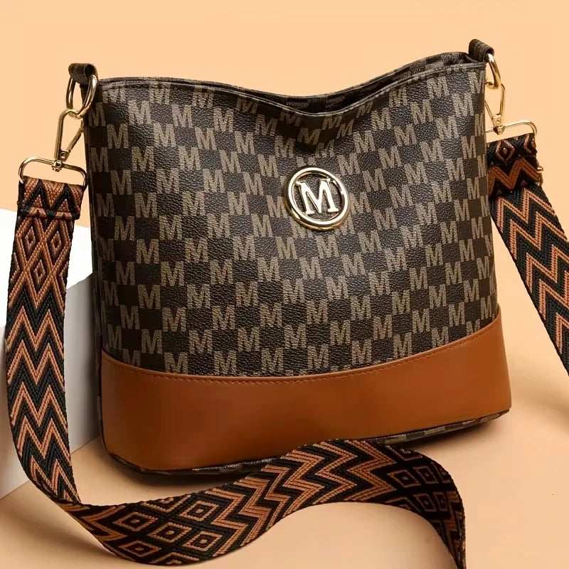 Two-Tone Color Blocking Women Bucket Bag Large Capacity Multi-Way Tote Elegant Casual Daily Use Handbags