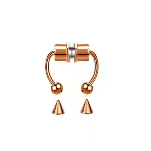 2pc Women Fake Piercing Nose Ring Hoop Septum Non Piercing Nose Clip Rock HipHoop Lip Septum Nose Rings Body Jewelry