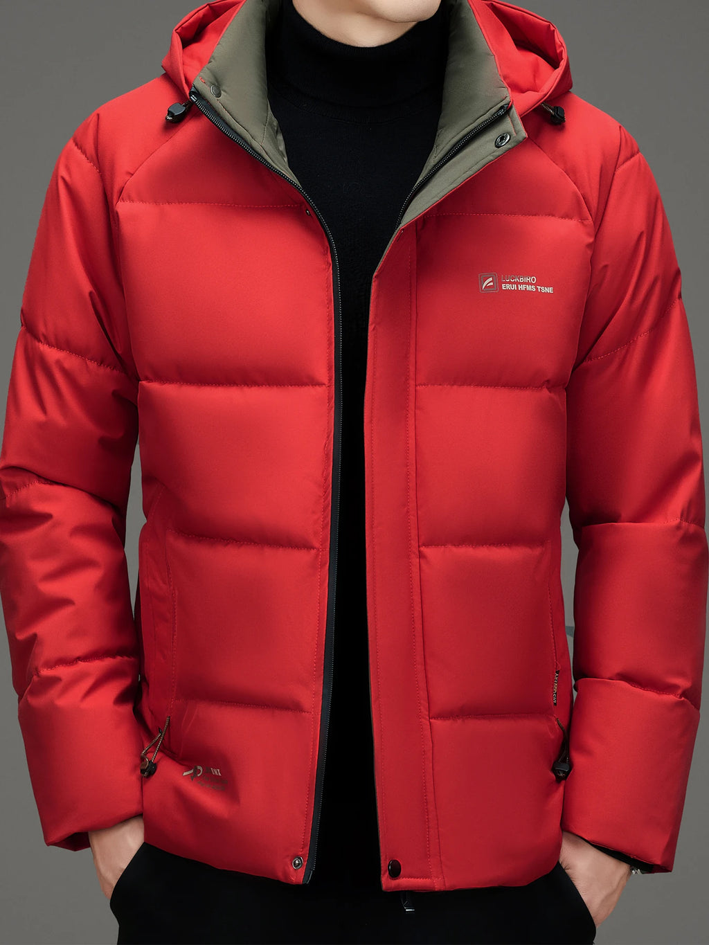 Men's warm jacket with detachable hood, casual business outdoor sports thick men's clothing, new winter style