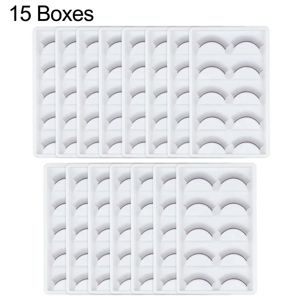 5/10/15/20Boxes Training Lashes Beginner False Eyelashes Practice Mink Lashes Strip Individual Lashes Eyelash Extension Tools