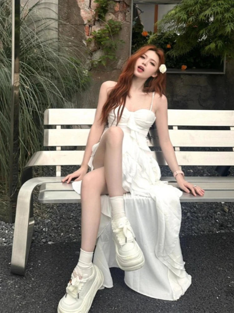 French Sexy Lace Spliced Camisole Dress Summer New Vintage Slim Party Short Dresses Woman Korea Chic Patchwork Y2k Outfits 2026