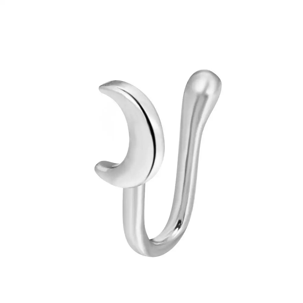 Men Women Nose Ring Clip Fake Septum Piering Rock Hip Hoop Punk Stainless Steel Body Jewelry Non Perforation Nose Clip Ring 2026