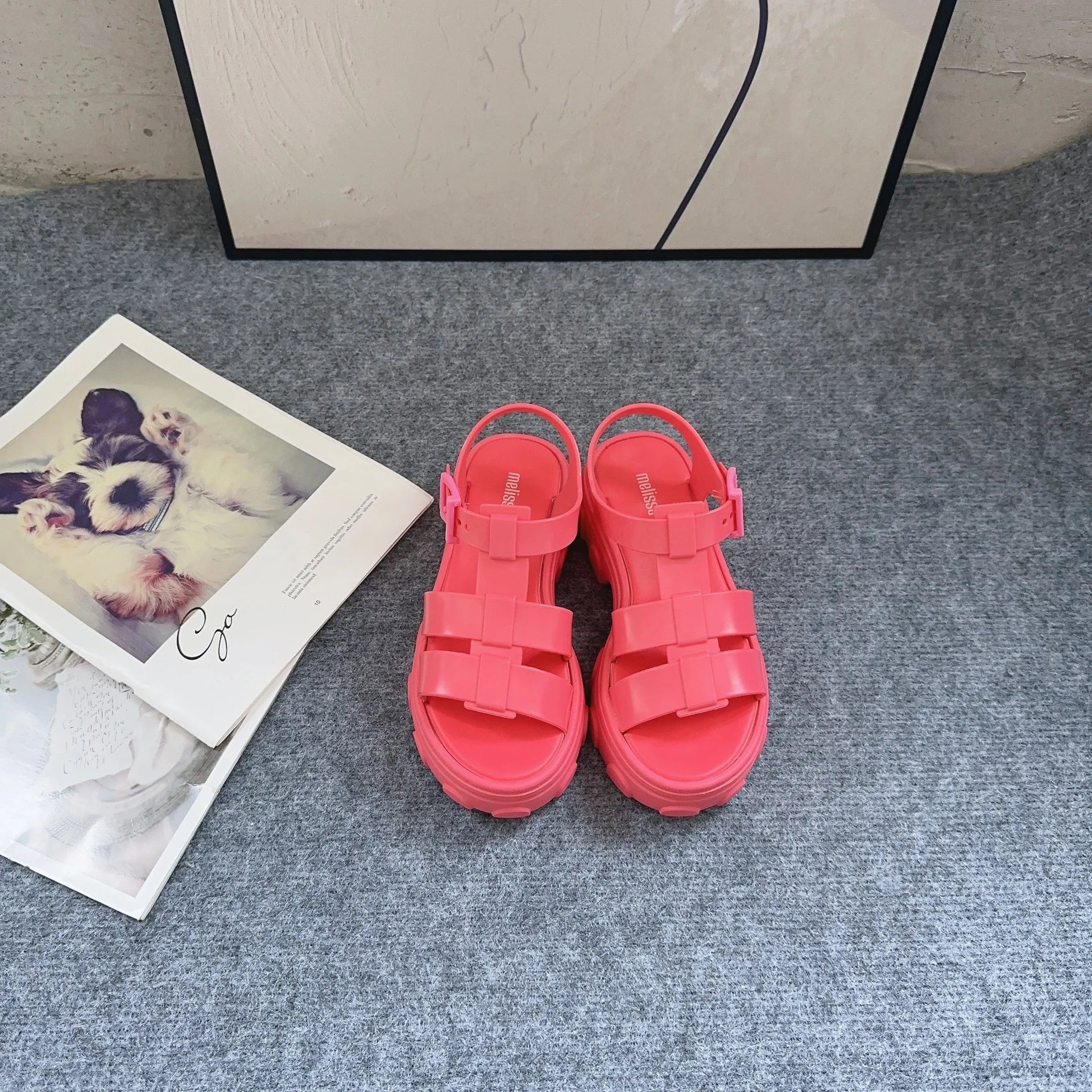 Mini Melissa  Women's Shoes Summer Adult Girls Open Toe Roman Matsu Thick Sole Sandals Ladies Breathable Beach Shoes Casual Shoe
