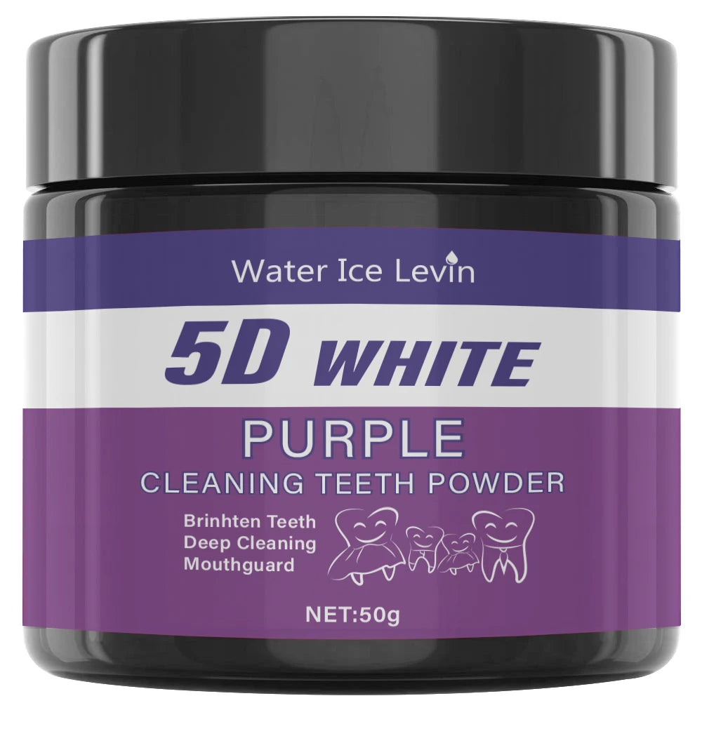 Purple Teeth Cleaning Powder - No Sulfuric Acid, Deep Cleansing and Polishing, Whitens Teeth Within 5 Days, Portable Daily Use