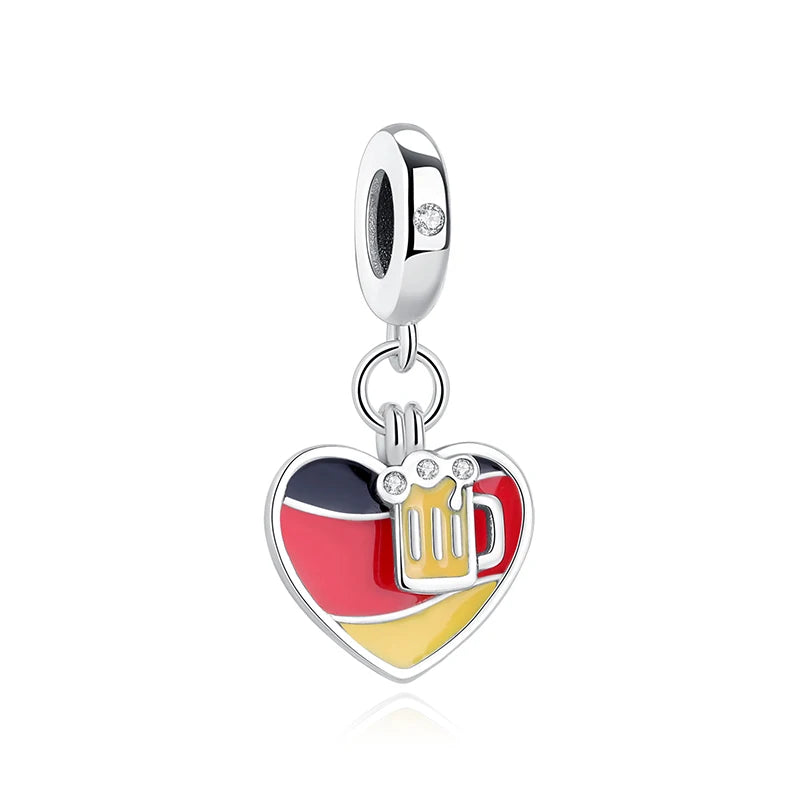 Original 925 Sterling Silver Charms Love Travel London Bus Suitcase Paris Beads Fit Brand Bracelets Necklaces Women DIY Jewelry