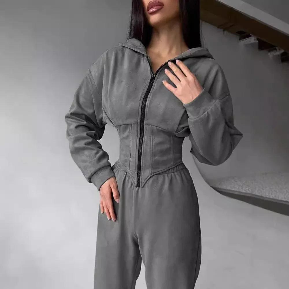 Hoodies Two Piece Sets Women Pant Set Tracksuit Sport Jogger Y2k Sweatshirts Autumn Elastic Waist Streetwear Pants Matching Sets