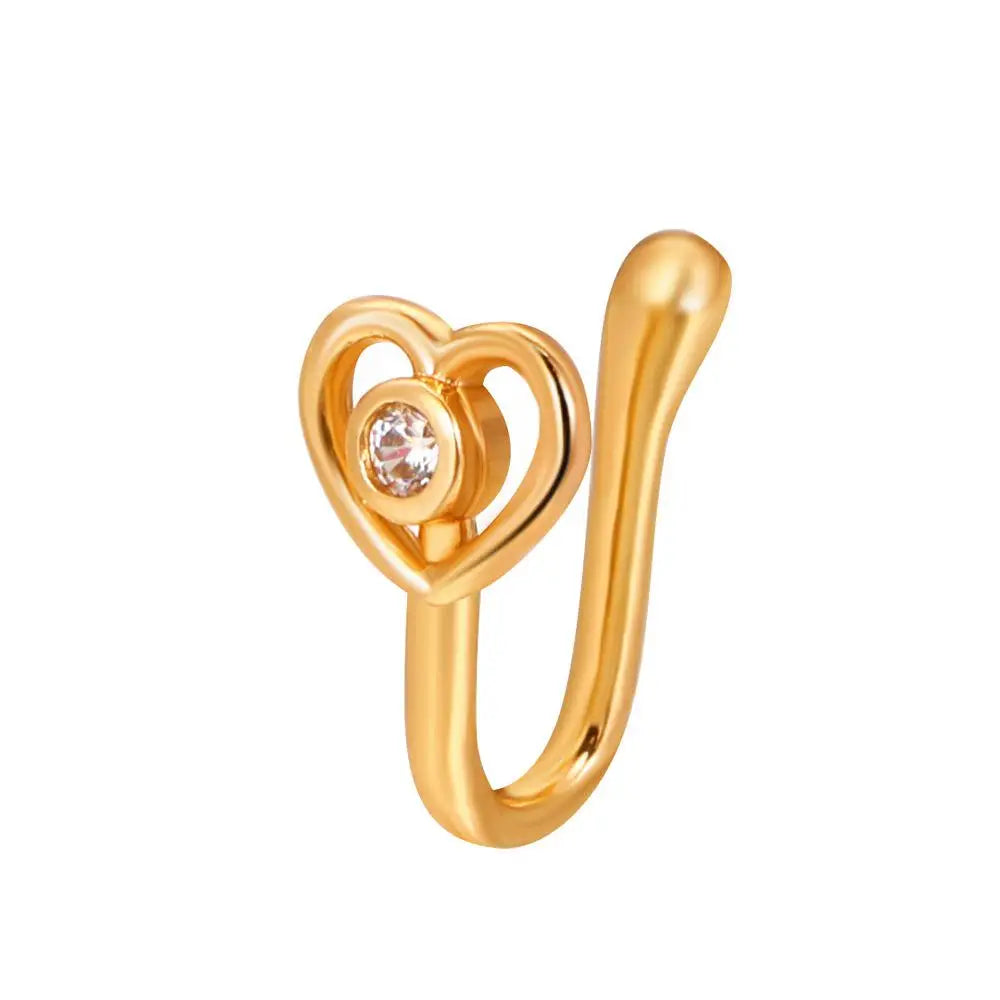 Men Women Nose Ring Clip Fake Septum Piering Rock Hip Hoop Punk Stainless Steel Body Jewelry Non Perforation Nose Clip Ring 2026