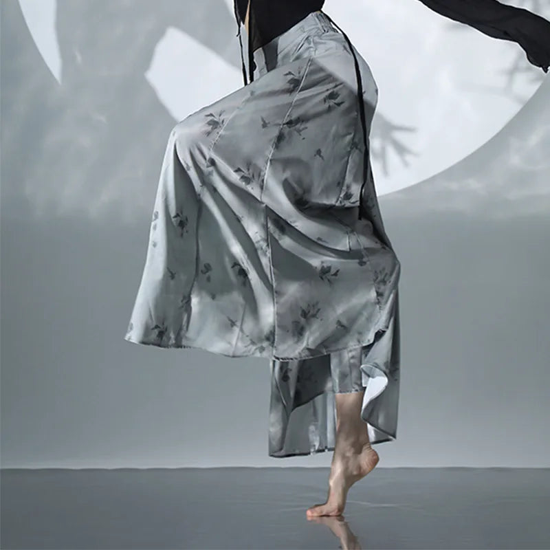National Style Beautiful Classical Dance Clothes For Women Elegant Long Sleeve Black Tops Loose Skirts And Pants Ethnic Style