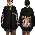 Japanese Anime Death Note Misa Zipper Hoodie Men Women Casual Oversized Cotton Zip Up Jacket Unisex Vintage Zip Up Sweatshirt