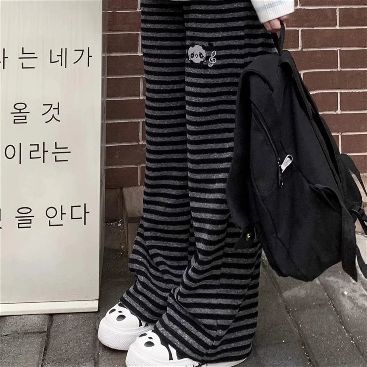 Y2K Japanese Kawaii Full Length Pants Women Cartoon Pattern Casual Trousers Harajuku Aesthetic Subculture Autumn Sweatpants