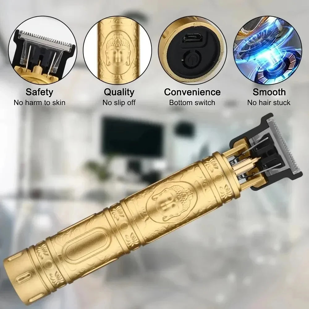 Vintage Hair Clipper T9 Hair Cutting Machine USB Fast Charging Shaver Barber Cordless Hair Trimmer For Men's Barbe