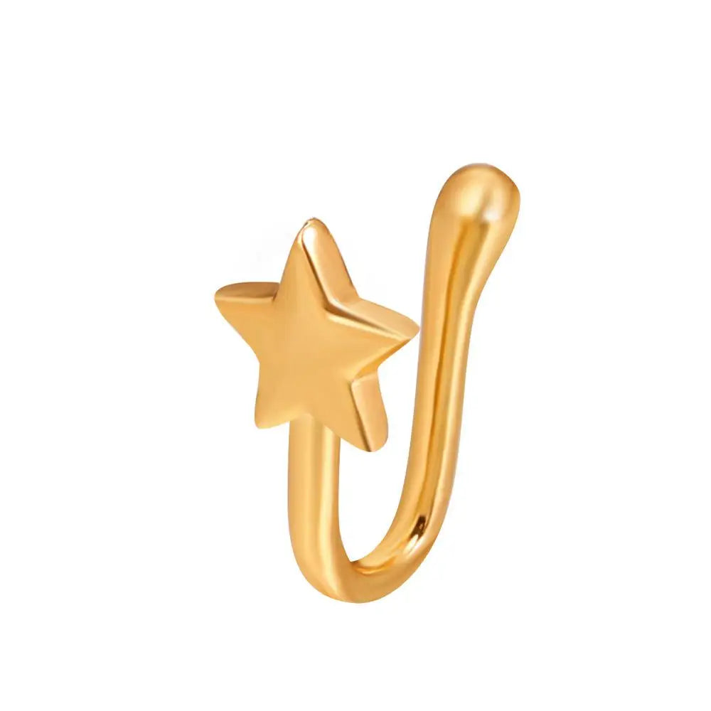 Men Women Nose Ring Clip Fake Septum Piering Rock Hip Hoop Punk Stainless Steel Body Jewelry Non Perforation Nose Clip Ring 2026