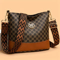 Two-Tone Color Blocking Women Bucket Bag Large Capacity Multi-Way Tote Elegant Casual Daily Use Handbags