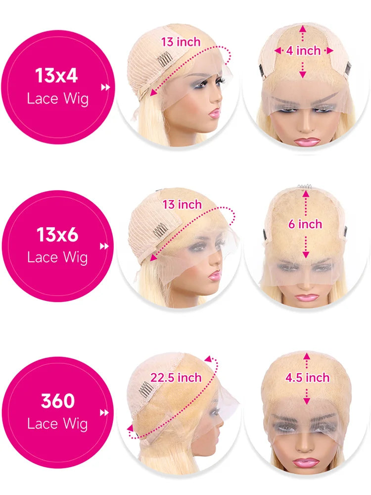 30 40 Inches Real 250% Density Honey Blonde 613 Hd Lace Frontal Wigs 13x4 13x6 360 Brazilian Body Wave Human Hair Wigs for Women