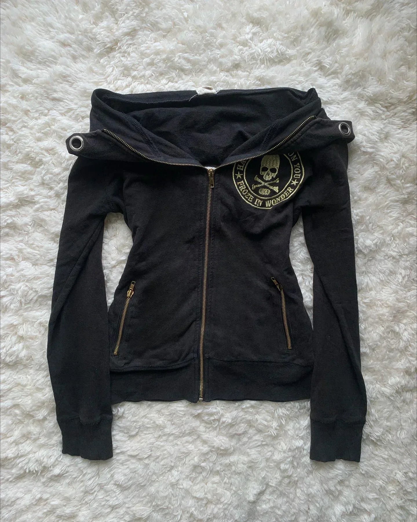 Harajuku Gothic Sexy Backless Hoodie Y2K Clothes Womens Rhinestone Sparkling Mesh Design Oversized Hoodie Pullover Tops