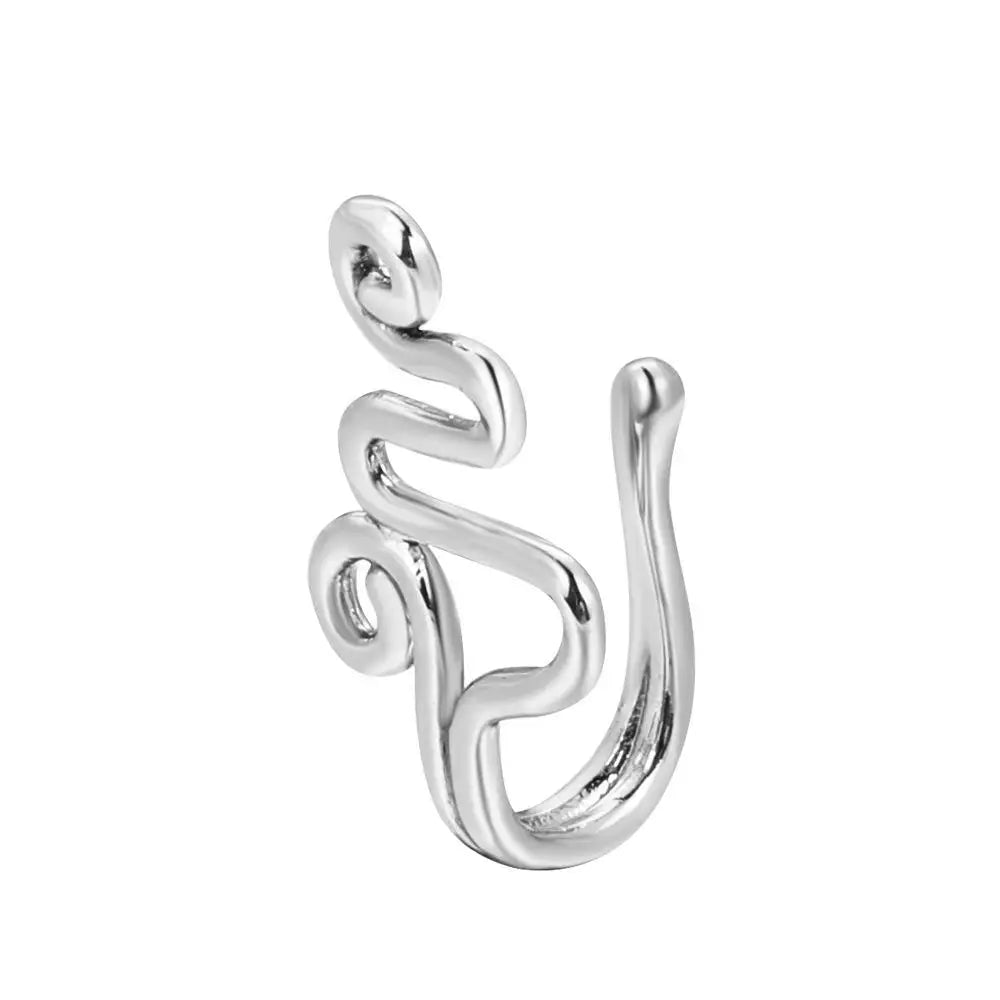 Men Women Nose Ring Clip Fake Septum Piering Rock Hip Hoop Punk Stainless Steel Body Jewelry Non Perforation Nose Clip Ring 2026