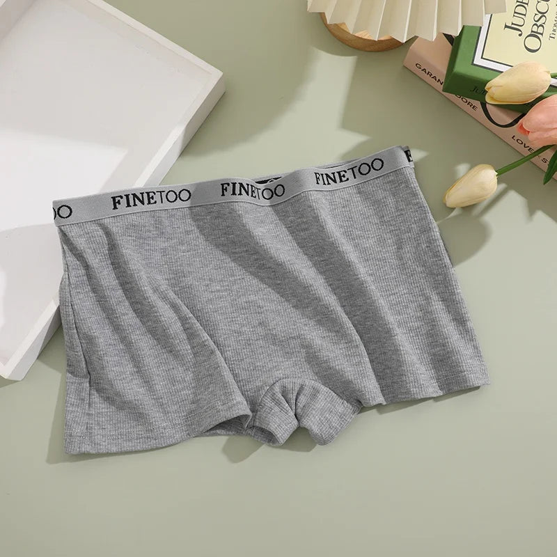 Seamless Women Cotton Boxers Underwear Ice Silk Shorts Solid Color Ladies Soft Boyshorts Plus Size M/L/XL