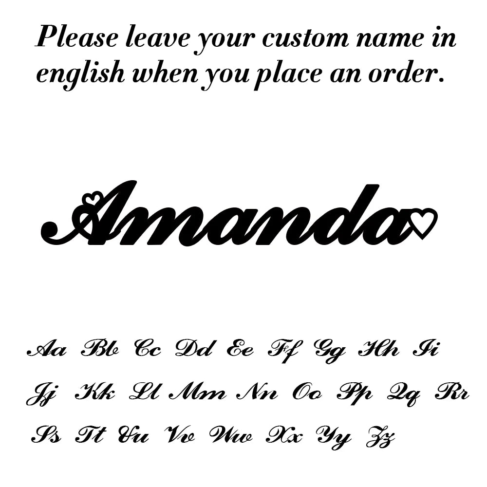 Custom Necklace Name Logo Personalized Pendant Nameplate Gift For Women Men Mother Couple Family Stainless Steel Chain Jewelry