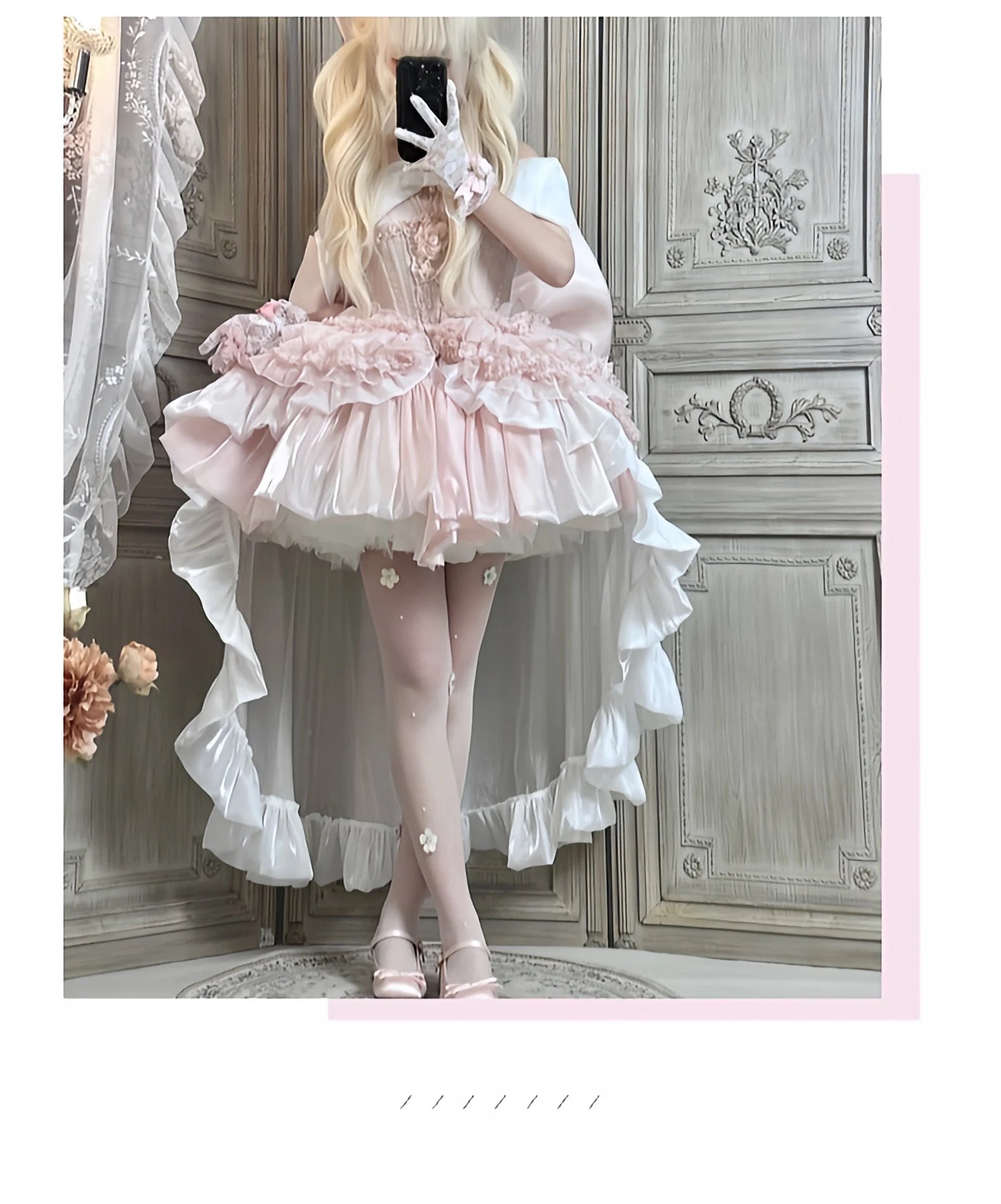 French Style Ladies Fairy Pink Strapless Dress 2025 Spring Summer Lolita Big Bow Princess Puff Short Party Evening Dresses