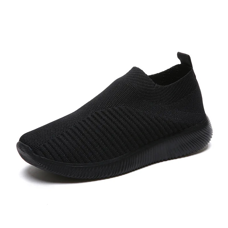 Women Sneaker Summer Elastic Force Mesh Breathable Flat Ladies Slip on Casual Sports Shoes Comfortable Vulcanize Shoes