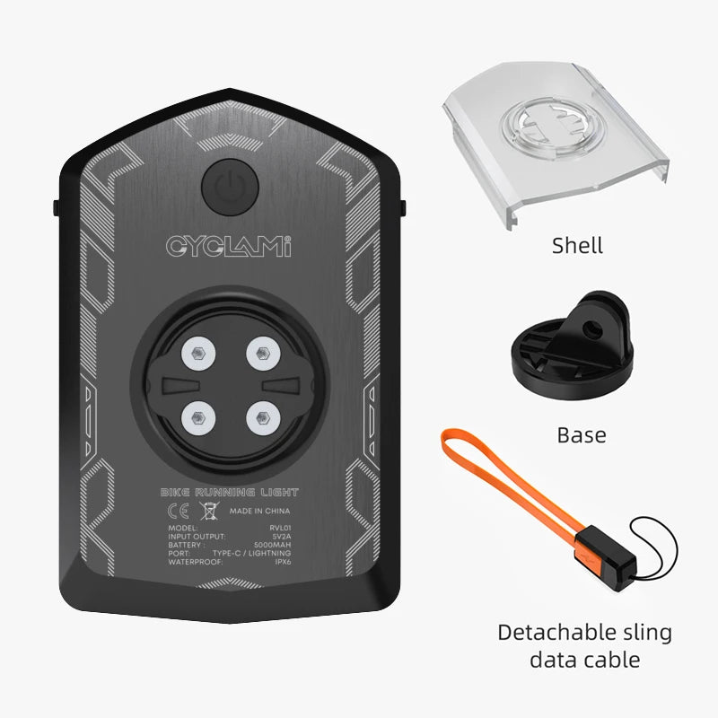 CYCLAMI RVL01 Bicycle Headlight Bike Light Cycling 5000mAh Type-C Charging Front Lamp For Garmin XOSS IGPSPORT COOSPO GEOID