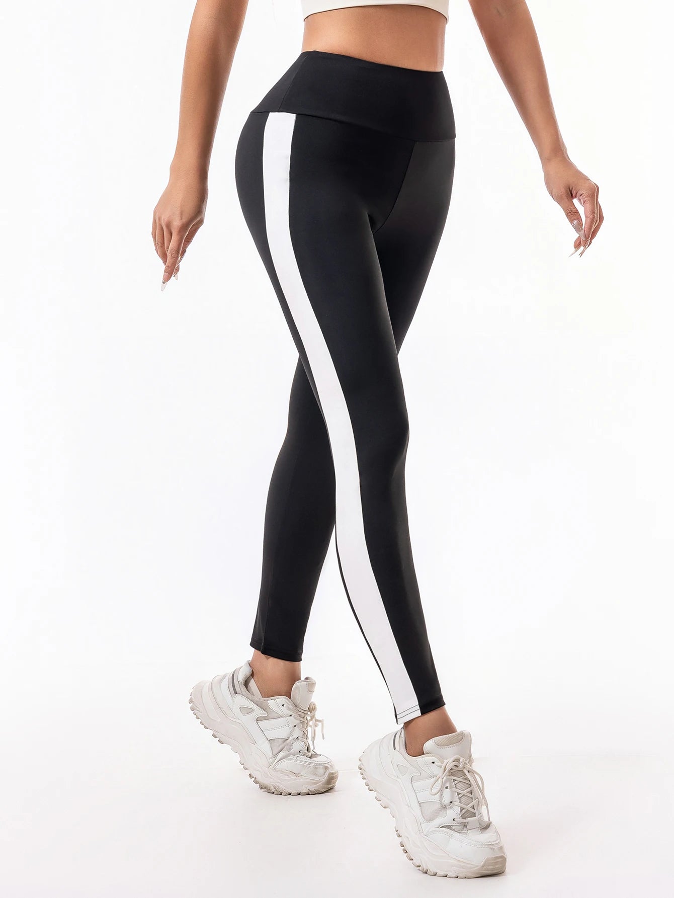 Leggings Women wear high-waisted elastic letter stretch leggings hip lift yoga fitness pants