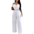 2026 Jumpsuits for Women Summer Fashion Off Shoulder Casual Short Sleeve Wide Leg Rompers Sexy Slim Ladies Overalls Streetwear