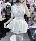 Japanese Style Mine Mass-Produced Girls JK Shorts Set New Autumn Sweet Women Short Sleeve Lace Bow Shirt and Shorts Outfits