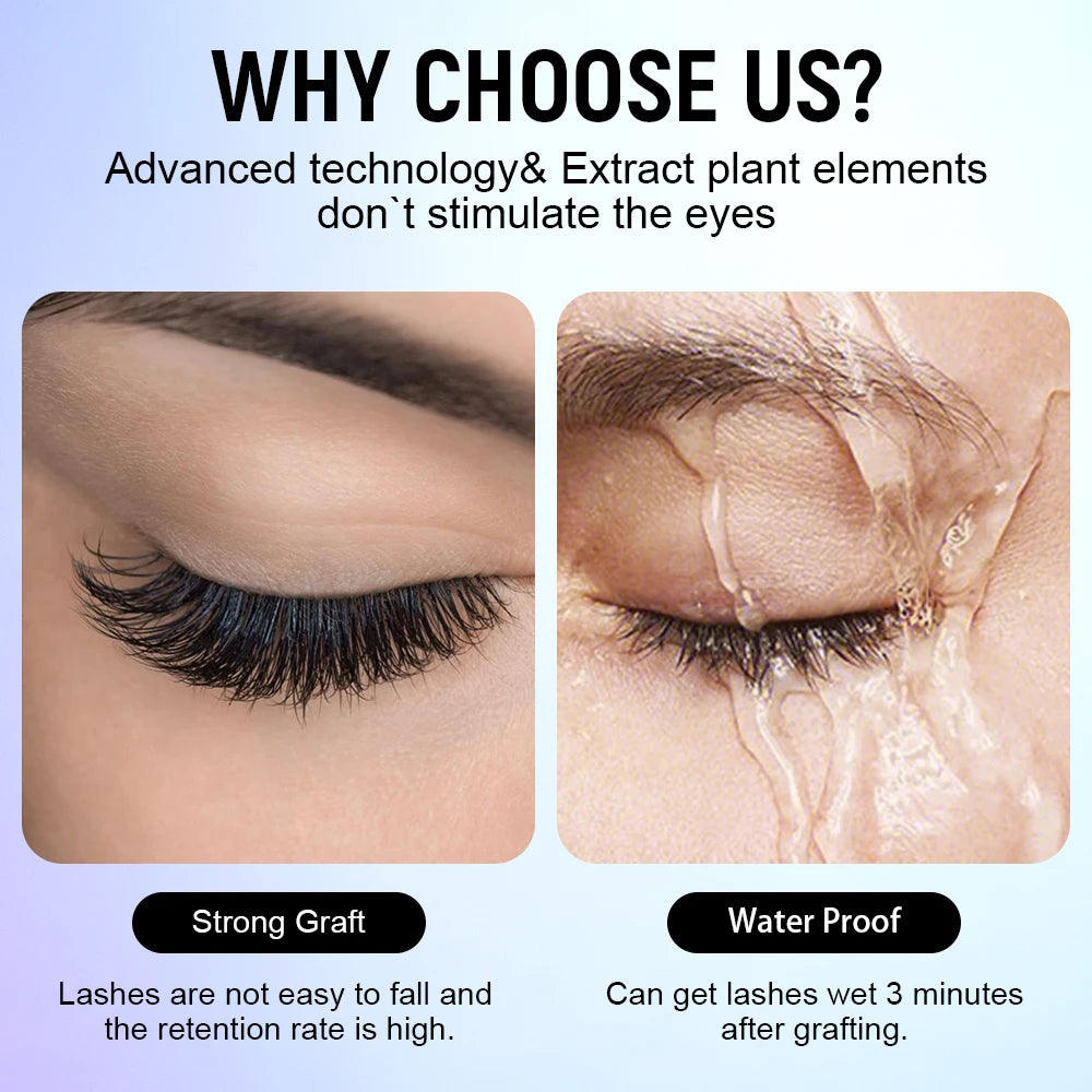 Gollee 0.5s Fast Drying Eyelash Extensions Glue 5ml Lashes Glue 6-8 Weeks Lasting Waterproof Salon Professional Eyelashes Makeup