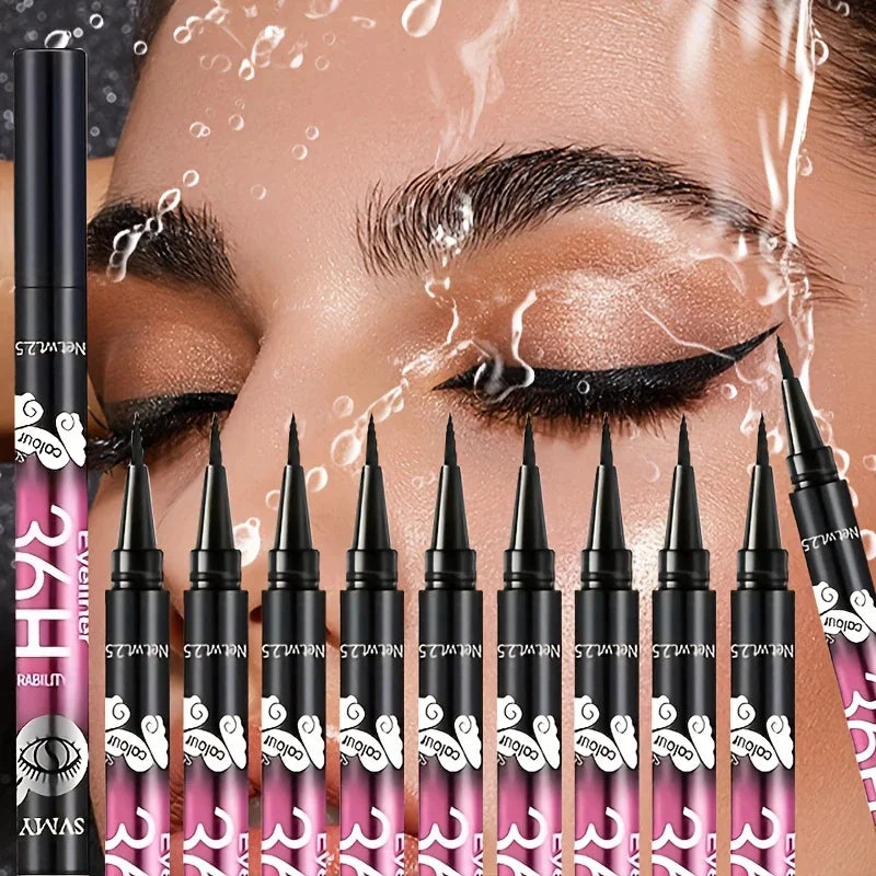 12 PCS Hot Make Up Ultimate Black Liquid Eyeliner Long-lasting Waterproof