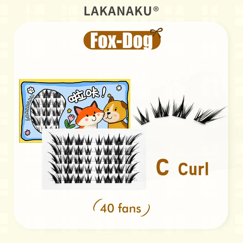 LAKANAKU Manhua Cluster Lashes Comic DIY Lashes Fairy Lashes Natural Set Eyelashes Premade Fan Individual Eyelash Extensions