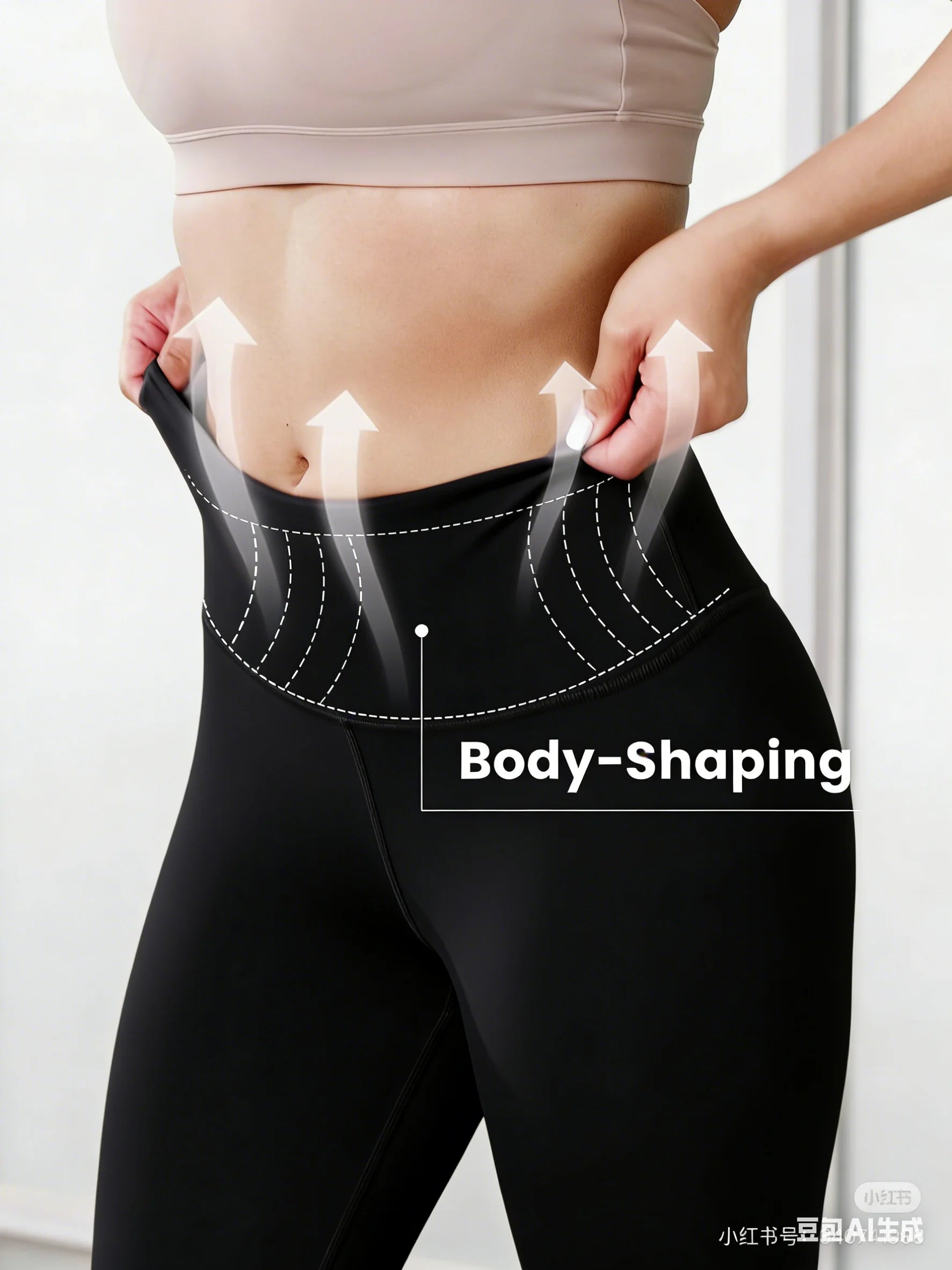 Ladies' high waist and abdomen leggings slim pants feet pants are suitable for entertainment, leisure, fitness, commuting