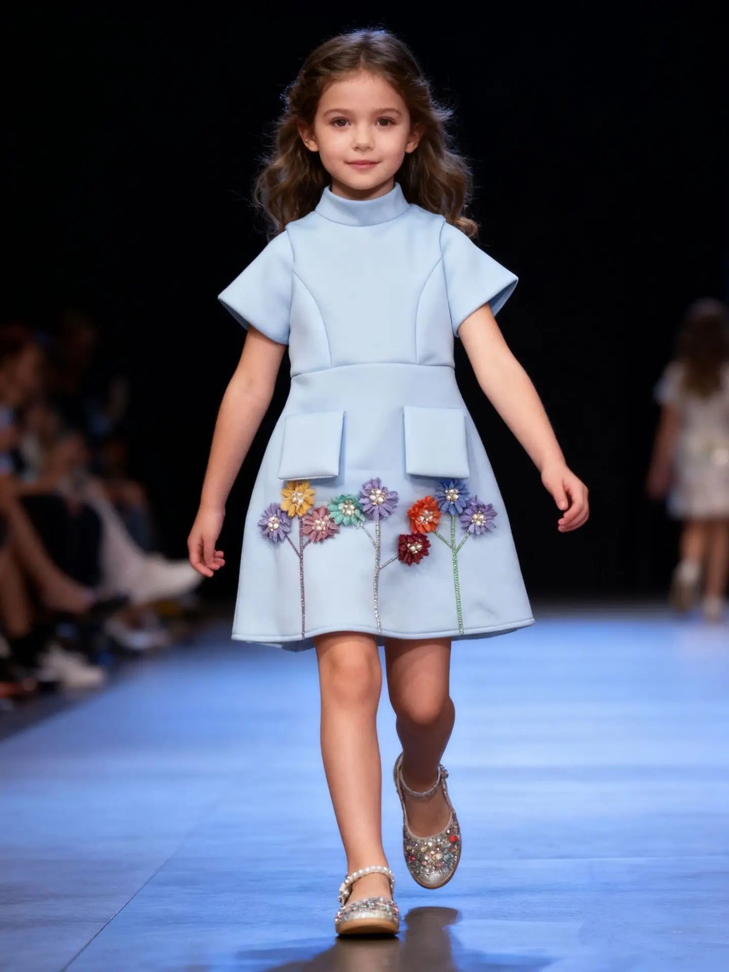 Girls Temperament Dress 2026 Spring Summer Autumn New Children Clothing Sweet Three-dimensional Flower Dress Cotton