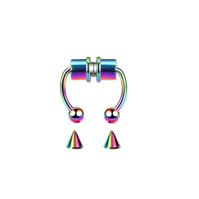 2pc Women Fake Piercing Nose Ring Hoop Body Jewelry