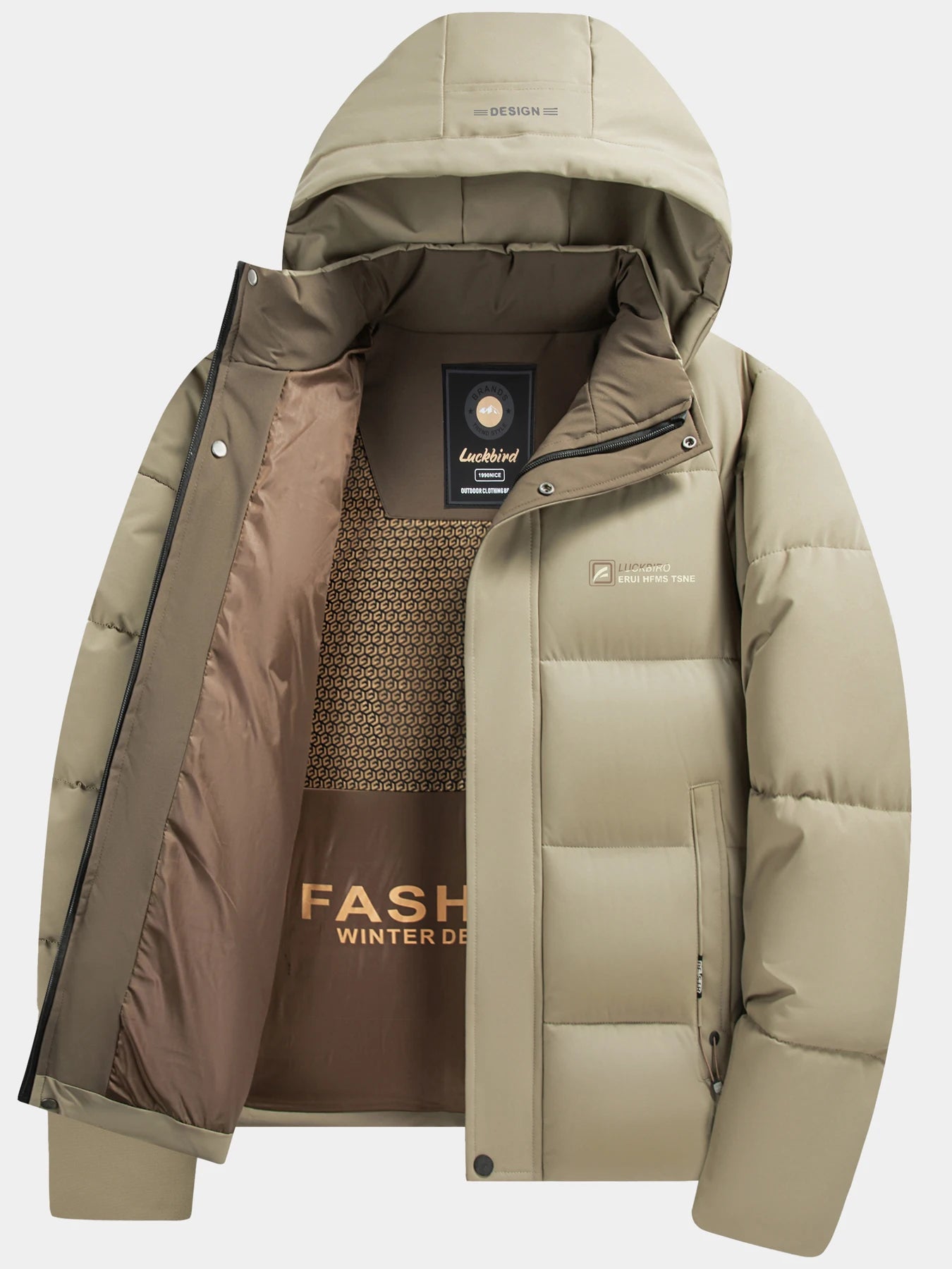 Men's warm jacket with detachable hood, casual business outdoor sports thick men's clothing, new winter style