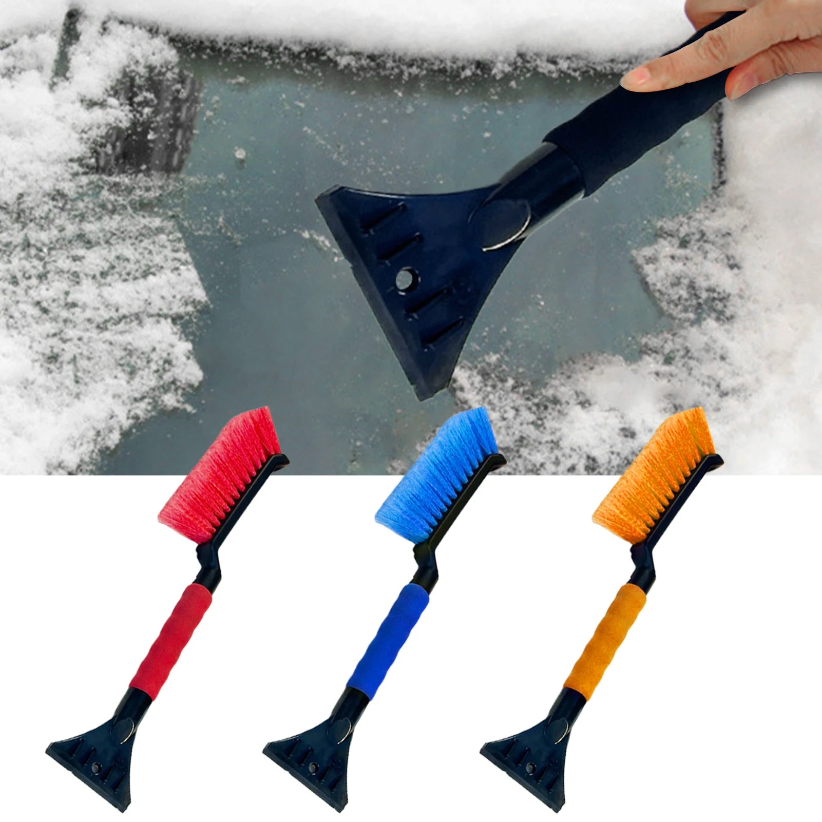 Car Snow Brush And Ice Scraper 2 In 1 Car Scraper Snow Brush Ergonomic Foam Grip Window Ice Scraper Snow Cleaner For Car SUV