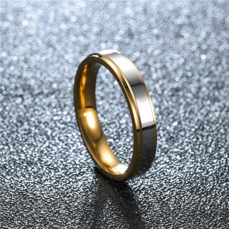Fashion Design Stainless Steel Wedding Ring Couple 4/6mm Width Rings For Women Men Memorial Day  Jewelry Valentine's day Gifts
