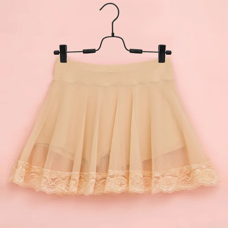 Plus Size Safety Short Pants Women Lace Trim Layered Ruffle Bloomers Shorts Lolita Style Cake skirt Solid Color Shorts