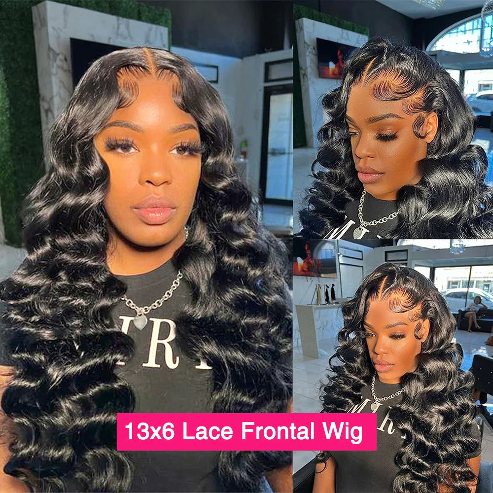 Loose Deep Wave 13x6 HD Lace Frontal Wig Natural Wave 13x4 Lace Front Human Hair Wigs 250% Full Human Hair Lace Wigs on Sale