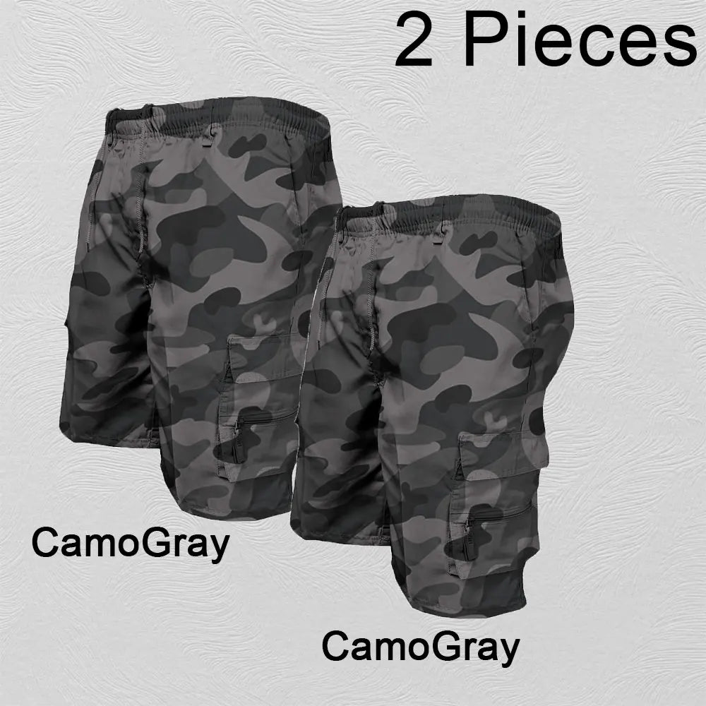 Fashion Men's Cargo Shorts Mens Casual Pants Casual Big Pocket Sports Slacks Cargo Panels Trousers Plus Size for Male