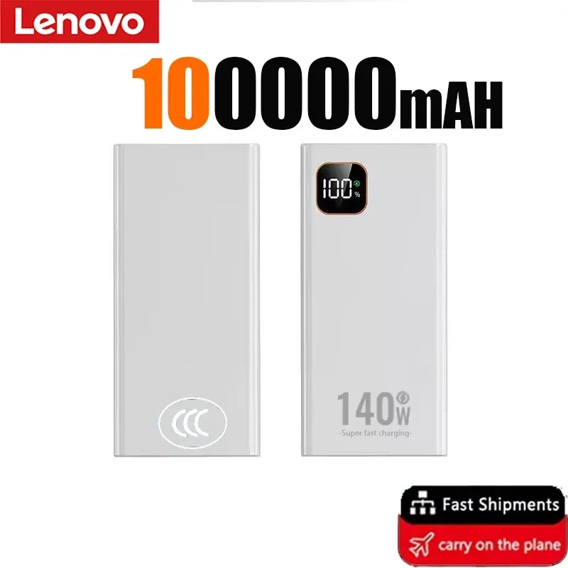 Lenovo 500000mAh High Capacity 140W CCC 2027NEW Power Bank Portable Super Fast Charging Battery Charger for Xiaomi iPhone