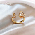 Champagne Crystal Gold Color Rings 2026 New Design Fashion Jewelry Trendy Women's Finger Accessory Wedding Ring for Index Finger