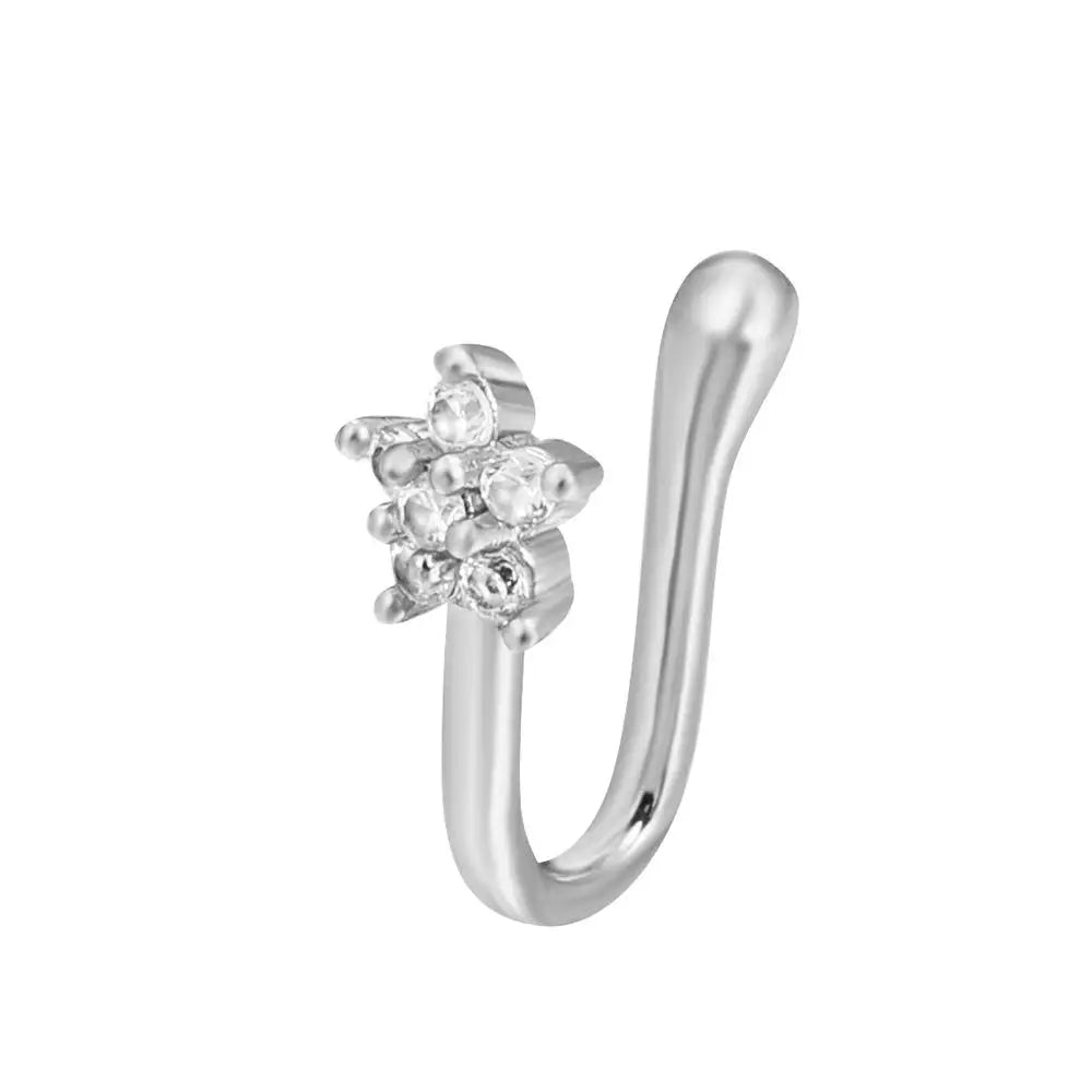 Men Women Nose Ring Clip Fake Septum Piering Rock Hip Hoop Punk Stainless Steel Body Jewelry Non Perforation Nose Clip Ring 2026