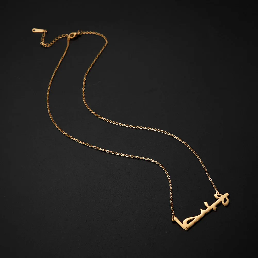 Custom Necklace Name Logo Personalized Pendant Nameplate Gift For Women Men Mother Couple Family Stainless Steel Chain Jewelry